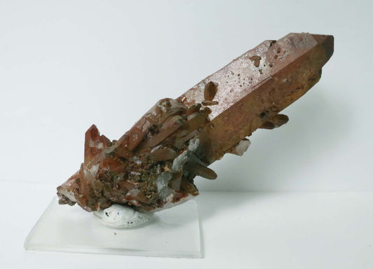 Moroccan Red Quartz Crystal - 3.5" (89mm) - Hematite Covered Quartz - Natural Red Quartz - Unique Crystal Specimens - Moroccan Minerals - RQ1