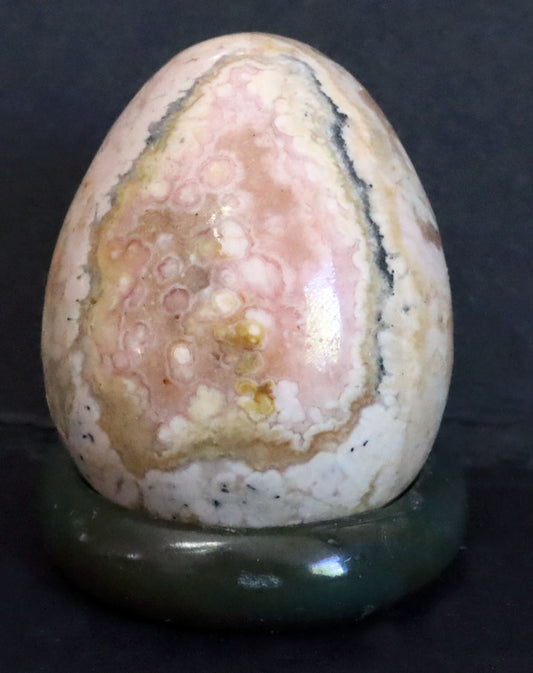 Peru Rhodochrosite Polished Egg - 1.1" (28mm) - Rhodochrosite Stone - Pink Rhodochrosite Gemstone - Heart Healer Crystal SME8