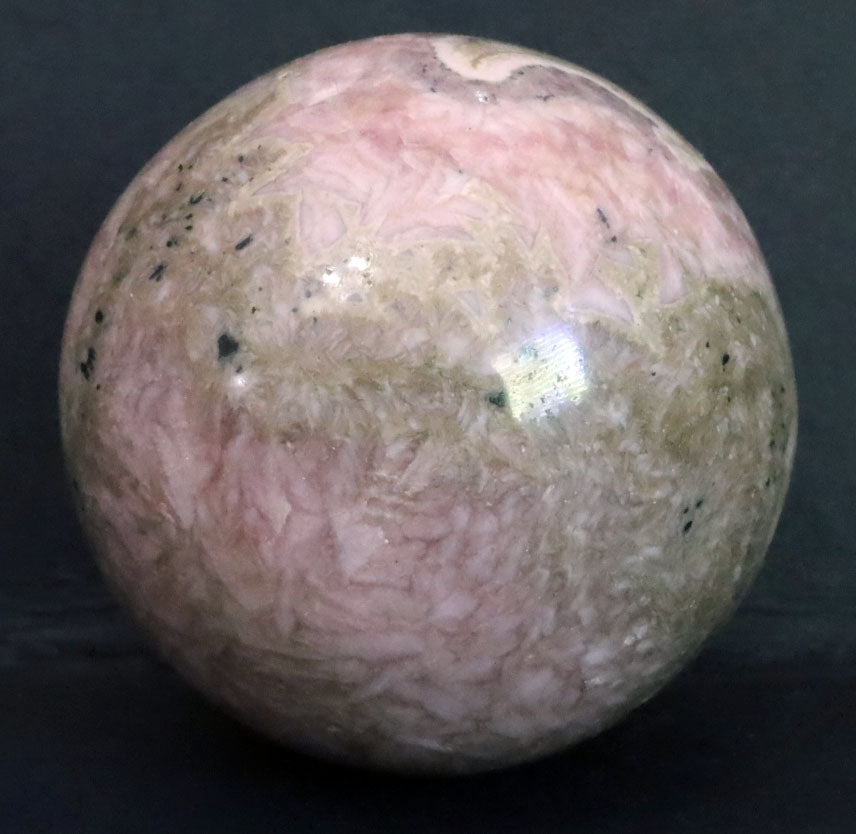 Peru Rhodochrosite Polished Sphere - 1.4" (36mm) - Rhodochrosite Stone - Pink Rhodochrosite Gemstone - Heart Healer Crystal SMS5