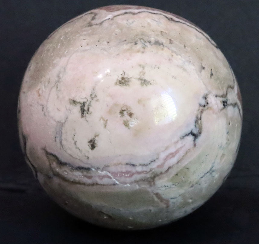 Peru Rhodochrosite Polished Sphere - 1.4" (36mm) - Rhodochrosite Stone - Pink Rhodochrosite Gemstone - Heart Healer Crystal SMS5