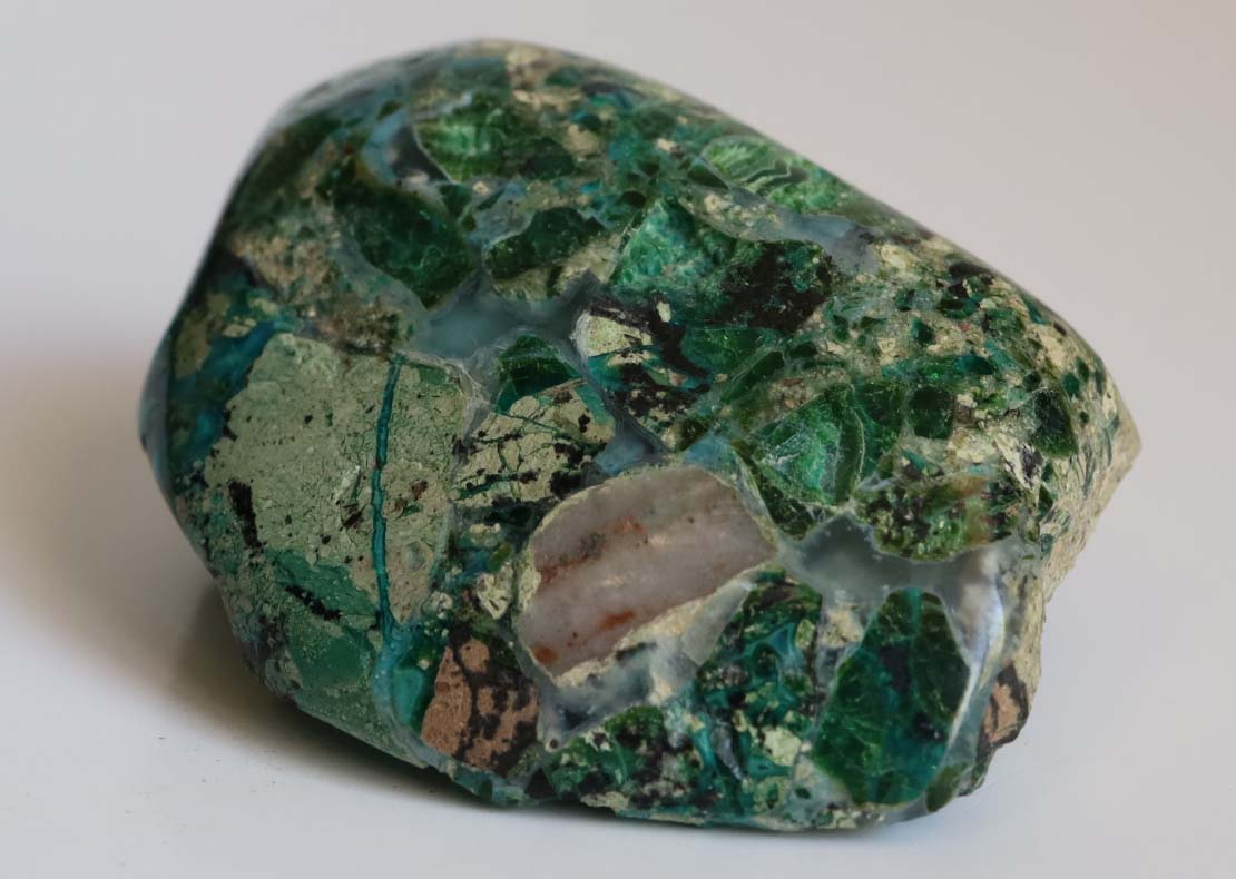 Ray Mine Polished Chrysocolla Specimen, 2.2" (55mm), Ray Mine Gem Silica, Ray Mine Chrysocolla, Arizona Gemstones, Collectible Minerals, Rare Mineral Specimens, Copper Mine Minerals, P2