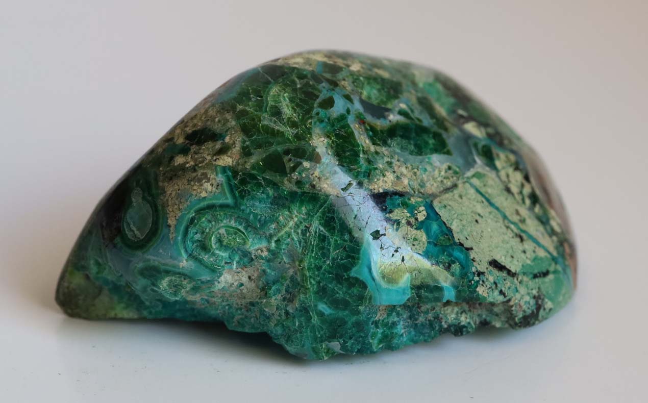 Ray Mine Polished Chrysocolla Specimen, 2.2" (55mm), Ray Mine Gem Silica, Ray Mine Chrysocolla, Arizona Gemstones, Collectible Minerals, Rare Mineral Specimens, Copper Mine Minerals, P2