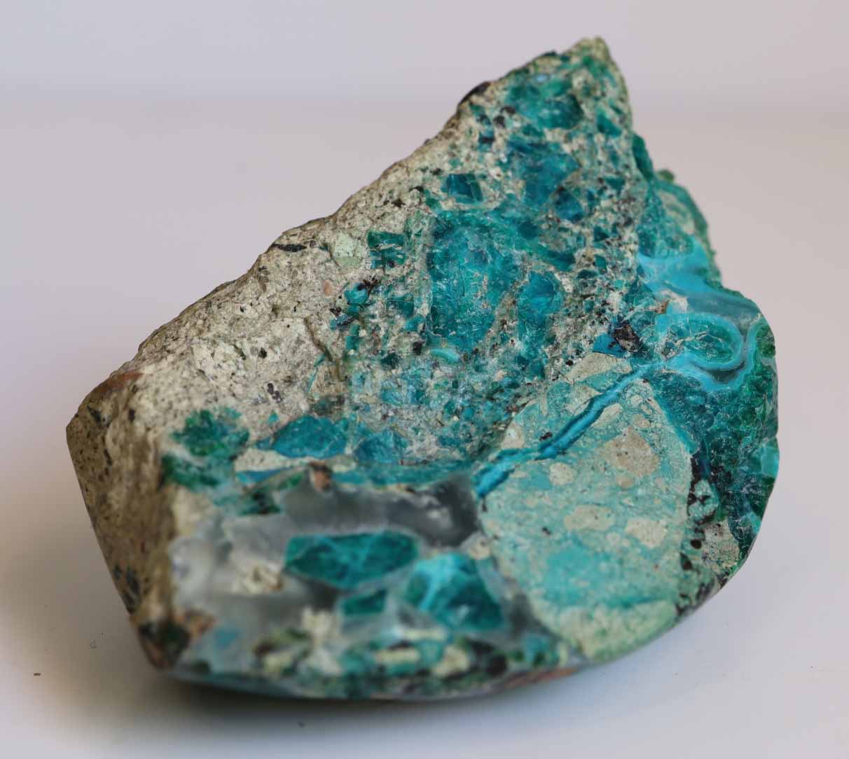 Ray Mine Polished Chrysocolla Specimen, 2.2" (55mm), Ray Mine Gem Silica, Ray Mine Chrysocolla, Arizona Gemstones, Collectible Minerals, Rare Mineral Specimens, Copper Mine Minerals, P2