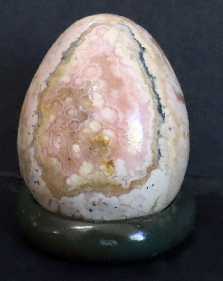 Peru Rhodochrosite Polished Egg - 1.1" (28mm) - Rhodochrosite Stone - Pink Rhodochrosite Gemstone - Heart Healer Crystal SME8