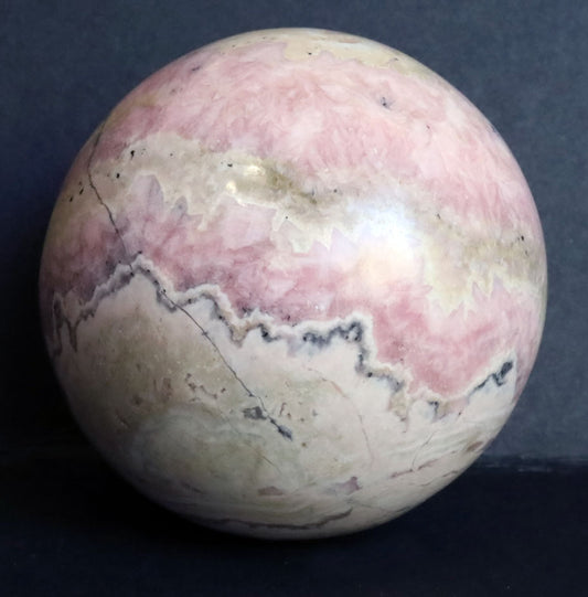Peru Rhodochrosite Polished Sphere - 2.1" (54mm) - Rhodochrosite Stone - Pink Rhodochrosite Gemstone - Heart Healer Crystal LGS1