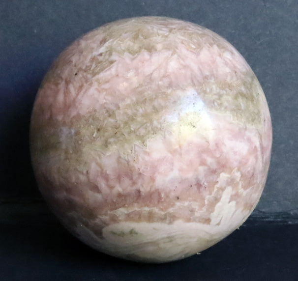 Peru Rhodochrosite Polished Sphere - 1.4" (36mm) - Rhodochrosite Stone - Pink Rhodochrosite Gemstone - Heart Healer Crystal SMS2