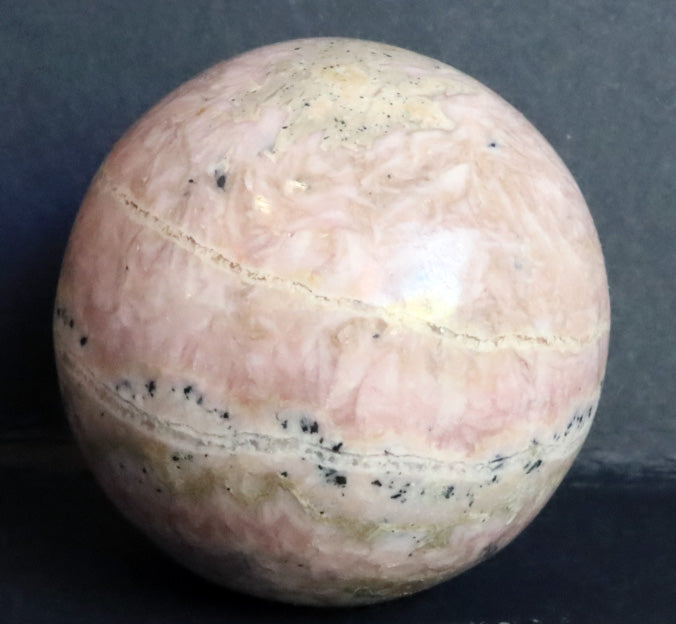 Peru Rhodochrosite Polished Sphere - 1.5" (38mm) - Rhodochrosite Stone - Pink Rhodochrosite Gemstone - Heart Healer Crystal SMS1