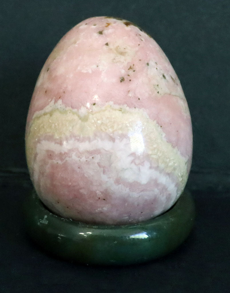 Peru Rhodochrosite Polished Egg - 1.1" (28mm) - Rhodochrosite Stone - Pink Rhodochrosite Gemstone - Heart Healer Crystal SME7