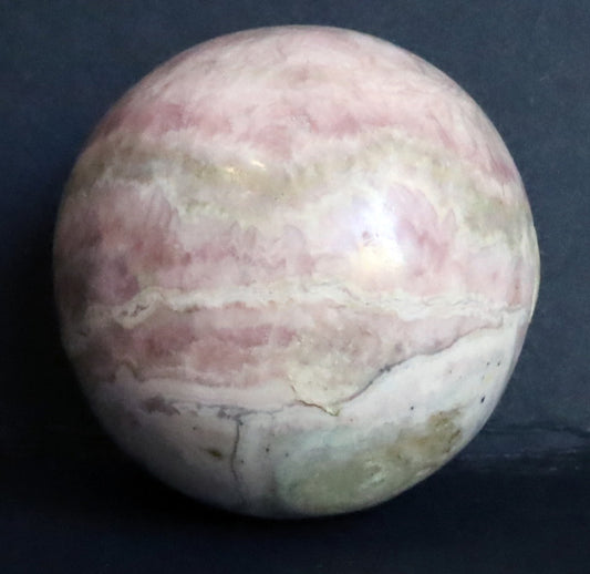 Peru Rhodochrosite Polished Sphere - 1.5" (37mm) - Rhodochrosite Stone - Pink Rhodochrosite Gemstone - Heart Healer Crystal SMS3