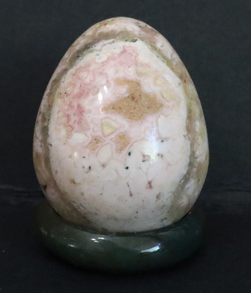 Peru Rhodochrosite Polished Egg - 1.2" (30mm) - Rhodochrosite Stone - Pink Rhodochrosite Gemstone - Heart Healer Crystal SME4