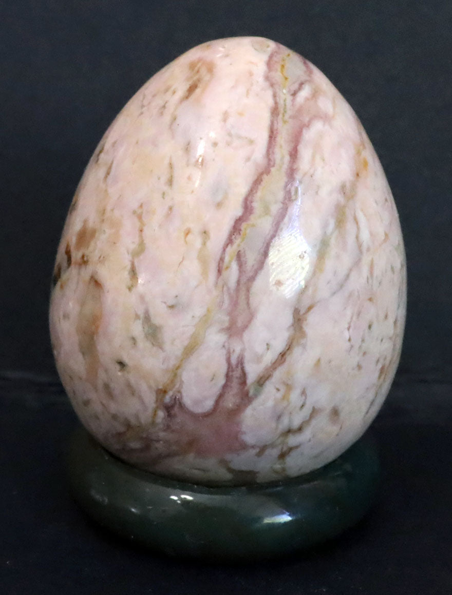 Peru Rhodochrosite Polished Egg - 1.3" (33mm) - Rhodochrosite Stone - Pink Rhodochrosite Gemstone - Heart Healer Crystal SME2