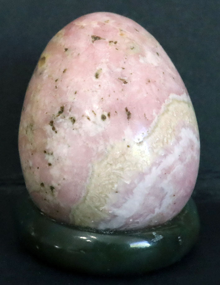 Peru Rhodochrosite Polished Egg - 1.1" (28mm) - Rhodochrosite Stone - Pink Rhodochrosite Gemstone - Heart Healer Crystal SME7