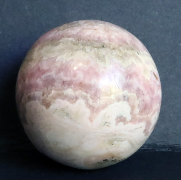 Peru Rhodochrosite Polished Sphere - 1.4" (36mm) - Rhodochrosite Stone - Pink Rhodochrosite Gemstone - Heart Healer Crystal SMS2