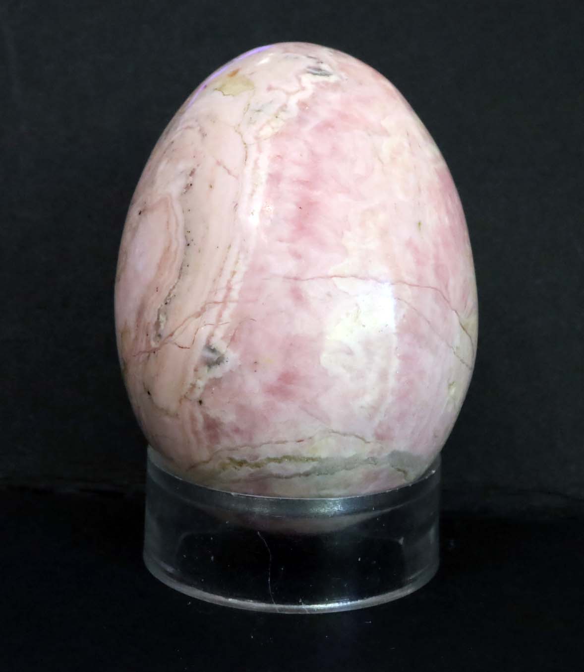 Peru Rhodochrosite Polished Egg - 2.3" (59mm) - Rhodochrosite Stone - Pink Rhodochrosite Gemstone - Heart Healer Crystal LGE1