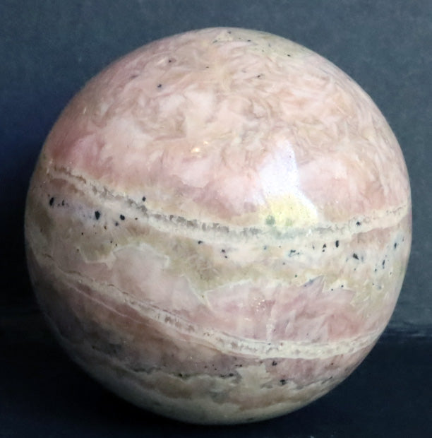 Peru Rhodochrosite Polished Sphere - 1.5" (38mm) - Rhodochrosite Stone - Pink Rhodochrosite Gemstone - Heart Healer Crystal SMS1