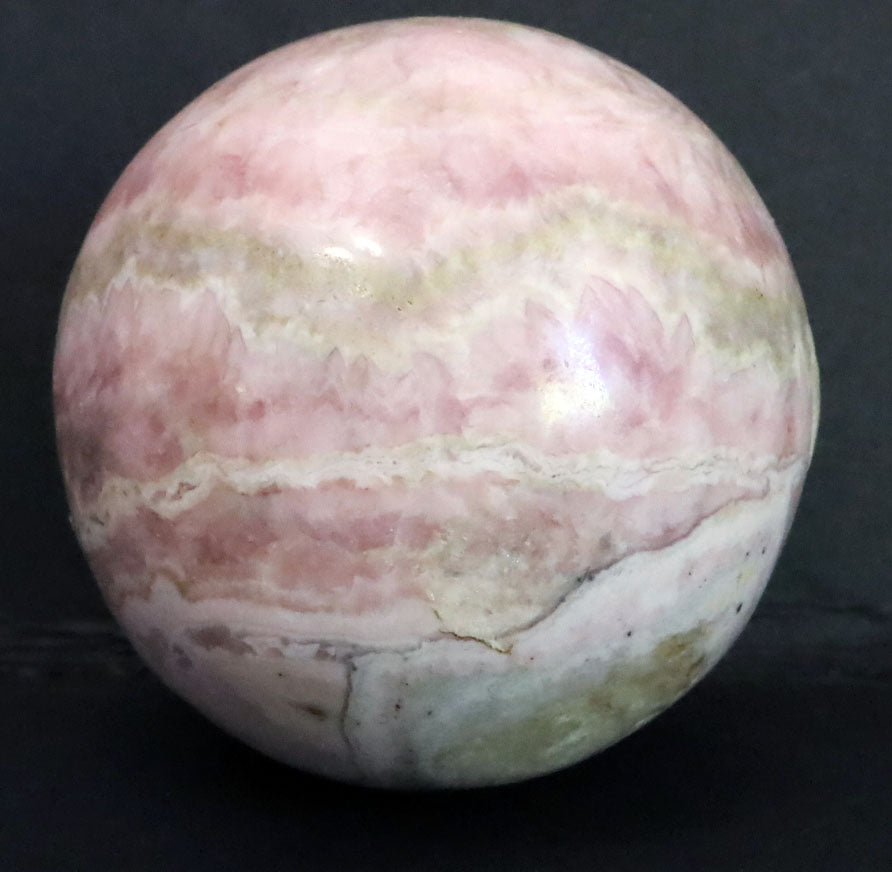 Peru Rhodochrosite Polished Sphere - 1.5" (37mm) - Rhodochrosite Stone - Pink Rhodochrosite Gemstone - Heart Healer Crystal SMS3