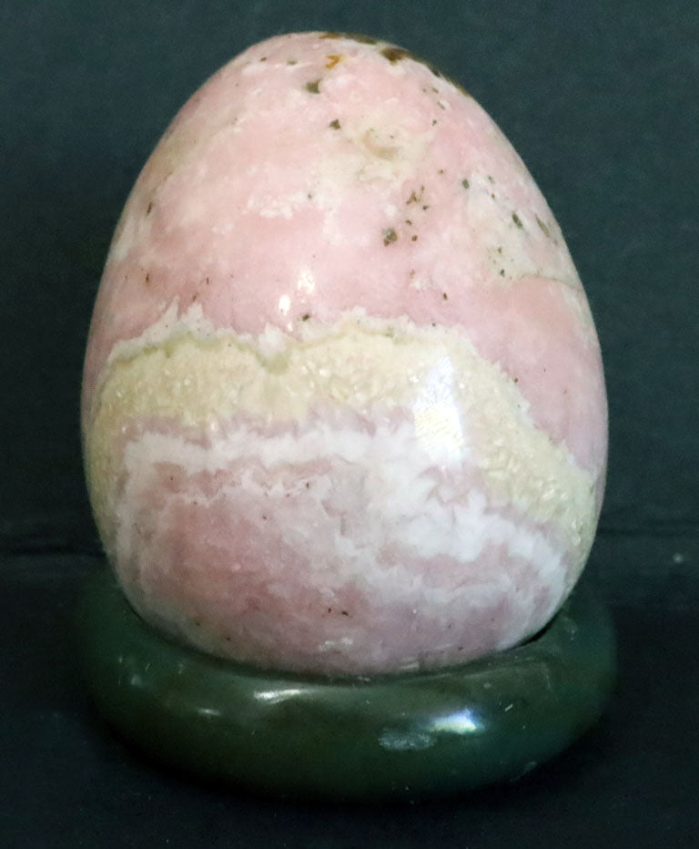 Peru Rhodochrosite Polished Egg - 1.1" (28mm) - Rhodochrosite Stone - Pink Rhodochrosite Gemstone - Heart Healer Crystal SME7