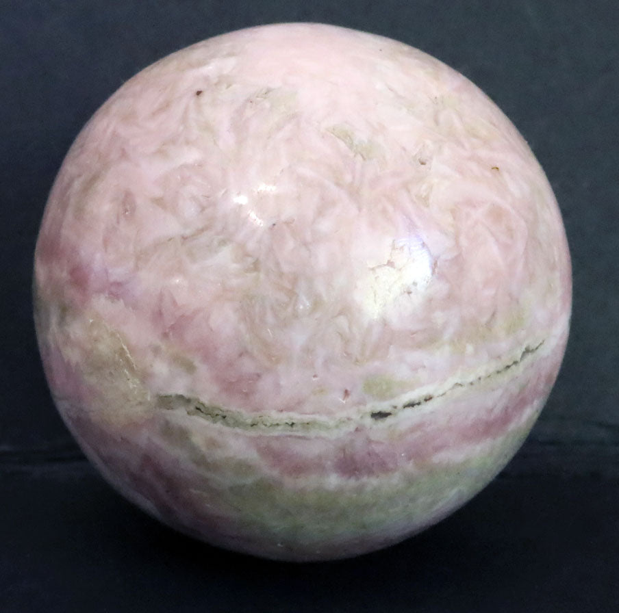 Peru Rhodochrosite Polished Sphere - 1.5" (37mm) - Rhodochrosite Stone - Pink Rhodochrosite Gemstone - Heart Healer Crystal SMS3