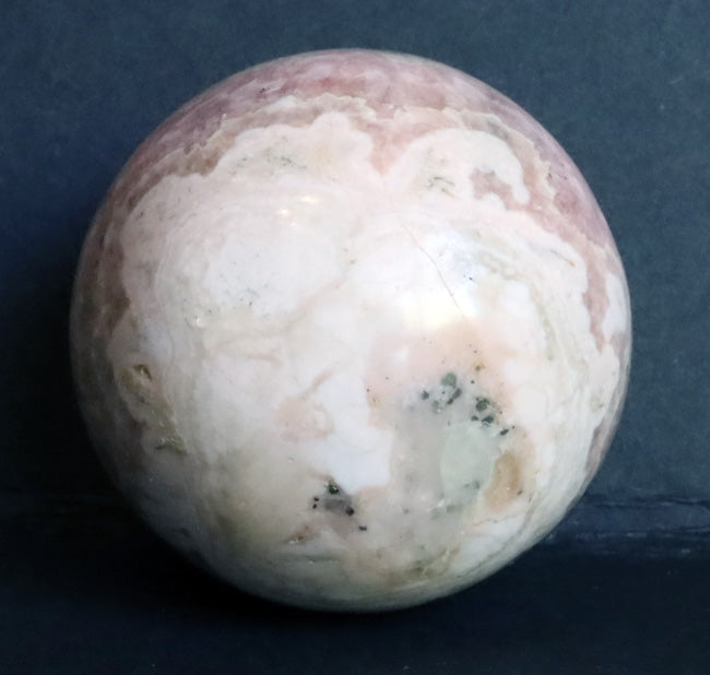 Peru Rhodochrosite Polished Sphere - 1.4" (36mm) - Rhodochrosite Stone - Pink Rhodochrosite Gemstone - Heart Healer Crystal SMS2