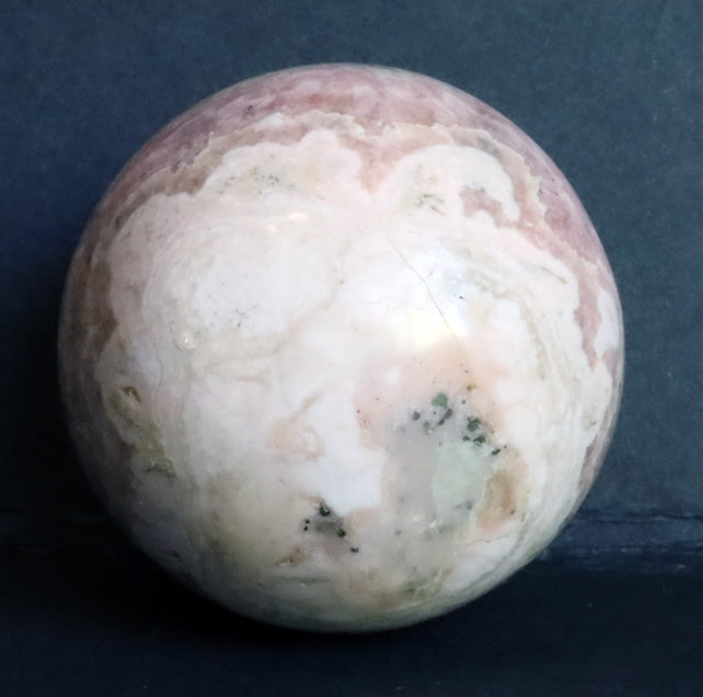 Peru Rhodochrosite Polished Sphere - 1.4" (36mm) - Rhodochrosite Stone - Pink Rhodochrosite Gemstone - Heart Healer Crystal SMS2