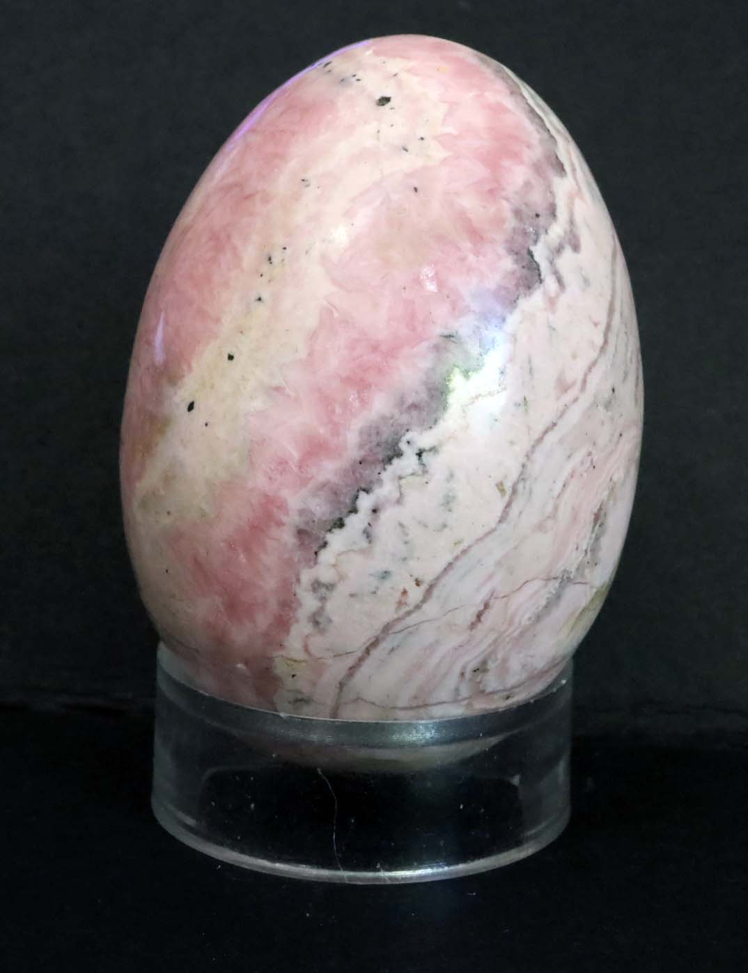 Peru Rhodochrosite Polished Egg - 2.3" (59mm) - Rhodochrosite Stone - Pink Rhodochrosite Gemstone - Heart Healer Crystal LGE1