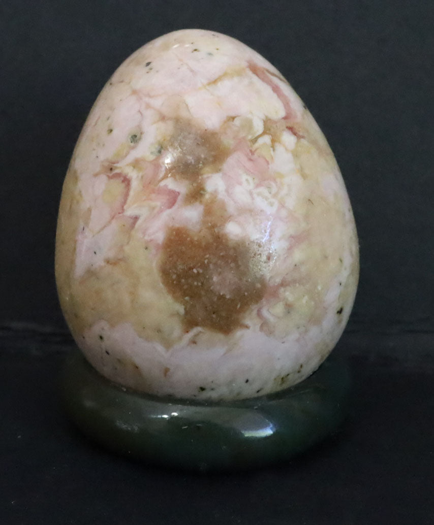 Peru Rhodochrosite Polished Egg - 1.2" (30mm) - Rhodochrosite Stone - Pink Rhodochrosite Gemstone - Heart Healer Crystal SME4