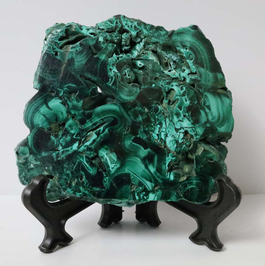 Polished Malachite Slab - 2.9" x 2.6" (75mm x 66mm) - Malachite Mineral - Malachite Collectibles - Malachite Decor - Malachite Specimen - Green Malachite MSAAA2